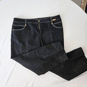 St. John Sport Black Cropped Denim Pants Size 10